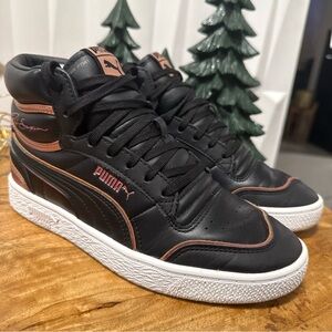 Rare Puma Ralph Sampson Black/Rose-Gold High-Top Sneakers